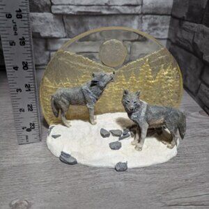 💥 Bradford Exchange MYSTIC DOMAIN Guardians Of The Mist Wolf Pack Statue 💥